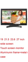19" 16:10 wide screen display capacitive multi-touch POS touch screen monitor ， true flat (no bezel) screen design
