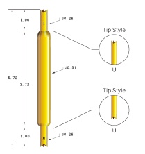 Semi-conductor test probe SCP051(37)-UU-57-G