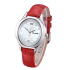 ChenS Womens MNV.W007.04 Quartz Red Calf Strap Diamond Watch
