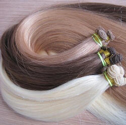 Double drawn thick straight hair 100% human hair hand tied weft