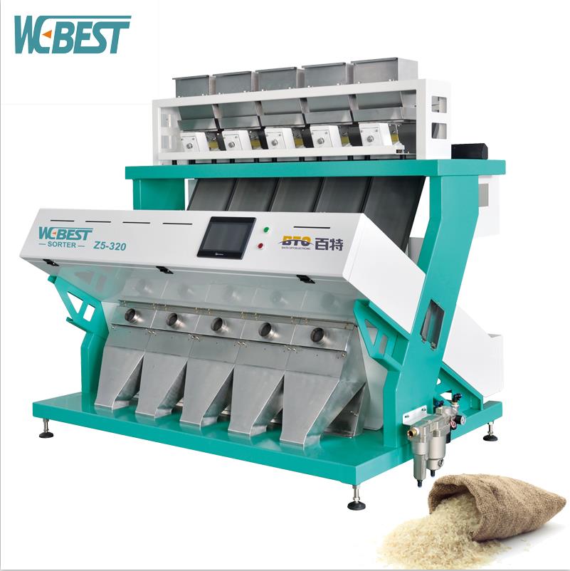 Webest rice color sorter with 5 chute 320 channels.