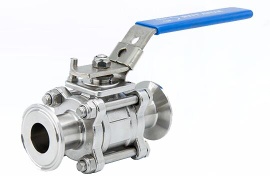 Food Grade Hygienic Stainless Steel  Clamping Ball Valves Three Pieces Design Full Bore