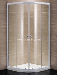 White aluminum profile with 5mm glass sliding shower enclosure&nbsp;-&nbsp;7027