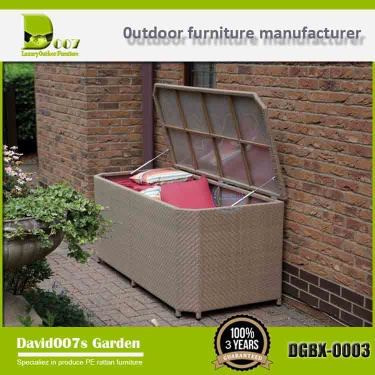 Luxury outdoor furniture garden PE rattan storage box