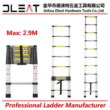 Dleat 2.9m Aluminum Single Telescopoic Ladder With EN131