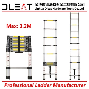 Dleat 3.2m Aluminum Single Telescopoic Ladder With EN131