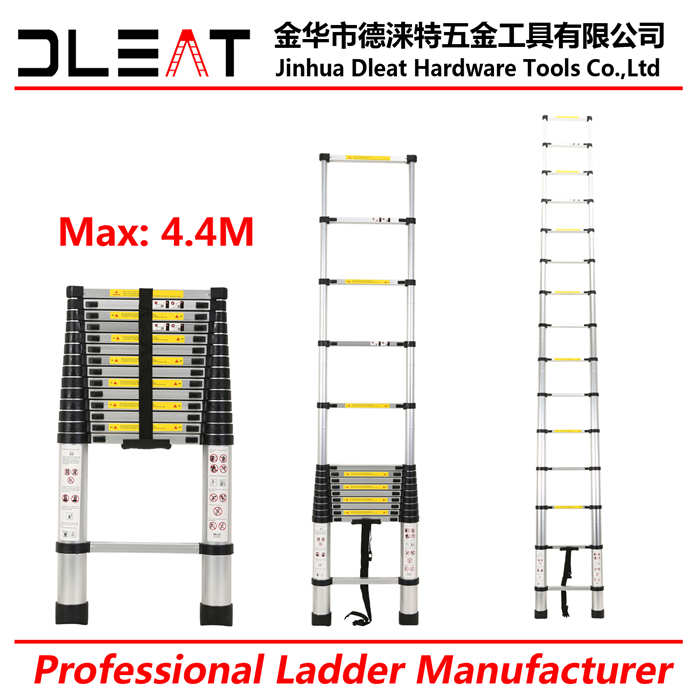 Dleat 4.4.m Aluminum Single Telescopoic Ladder With EN131