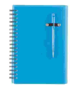 Spiral bound notebook with ballpoint pen