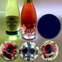 LED bottle light adhesive LOGO sticker pad LED coaster waterproof LED bottle sticker