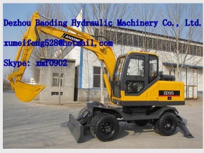 cheap new construction machinery BD95 small wheel excavator