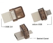 OTG USB Flash Drives for Smartphone, Customized Shape/Logo/Packing, High Speed, 128MB to 128GB