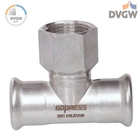 stainless steel and carbon steel sanitary press fitting THREAD TEE