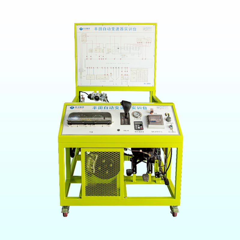 The training bench uses Toyota A340E original electric automatic transmission as the basis, speed control three-phase motor as the power source, the automatic transmission can be gear display, gear shift and other test conditions of actual operation. Real display of electric automatic transmission composition structure and principle and working process. Suitable for all types of colleges and training institutions on the theory of electronically controlled automatic transmission and maintenance training needs of practical training. The training table training function is complete, easy to operate, safe and reliable, beautiful and generous.