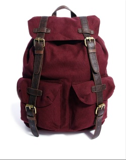 GF-J235 Hot Selling Fashion Mens Outdoor Canvas Backpack With Contrast Straps
