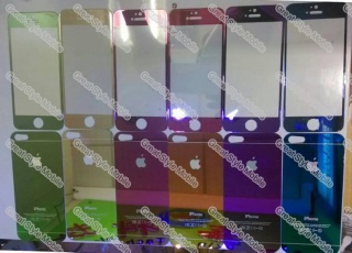 Colorful Frame Tempered Glass Screen Protector for iPhone5/5s, Mirror Effect, Anti-Scratch