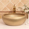 Jingdezhen Gucheng Restaurant High-end Luxury Handmade European Style Bathroom Ceramic Above Countertop Washbasin Sinks