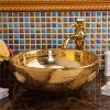 Jingdezhen Gucheng European Style High-end Classical Restaurant Handmade Bathroom Washstand Ceramic Hand Wash Basin Sinks