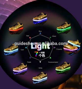 GD new trend sequined PU material led light up casual adult shoes
