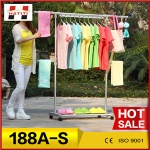 188A-S free artwork flat packing single-pole personalized indoor clothing laundry rack
