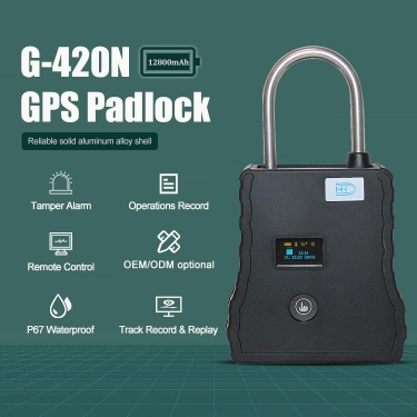 G420N Solid Steel Shackle Aluminium Alloy Waterproof Remote Control GPS Tracker Padlock Intelligent Logistics Smart E Lock