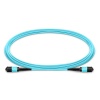 MTP Female to MTP Female 12 Fibers OM3 50/125 Multimode Trunk Cable, Type B, Elite, Plenum (OFNP), Aqua