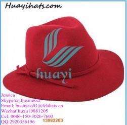 wide brim 100% wool fedora hats for men