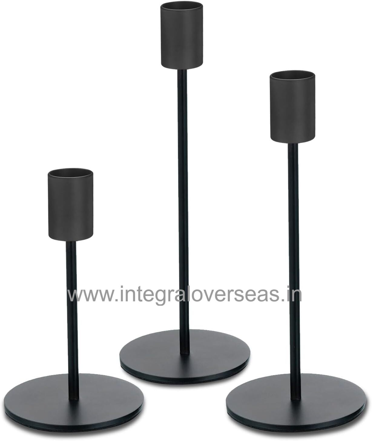 Metal candleholder stand set of 3 pcs