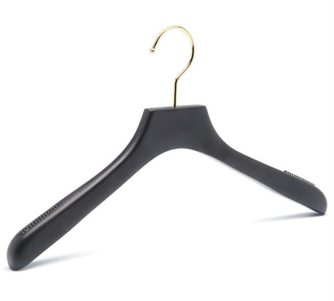 beech wood clothes hanger with gold hook