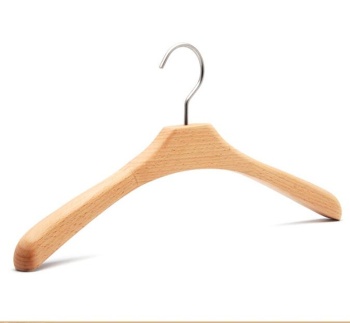Luxury design plain sanded beech natural color wooden  coat rack hangers