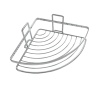 Amazon best sellers Europe style home storage metal chrome bathroom single tier corner basket rack - WTB19005