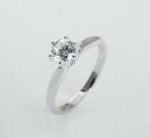 S925 Sterling Silver Platinum Plated Zirconia Ring