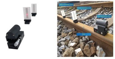 Portable laser alignment device for measuring railway track level