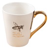 Wholesale personalized unique mom dad friend gift 11oz bee design porcelain white custom gold plated handle coffee mug cerami - LW006125