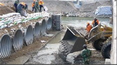 Corrugated metal culvert pipe used for road/bridge