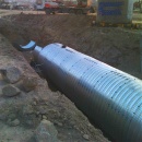 Corrugated steel metal drain pipe used for bridge