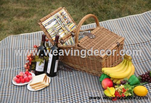 Hot sell 2 person wicker picnic basket set