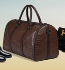 Genuine leather duffle bag for travel