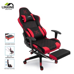 Cheap Modern Ergonomic Adjustable Armrest Racing Silla Swivel Gaming Seat Office Chair with Footrest and Massage Custom Logo - LX-8702