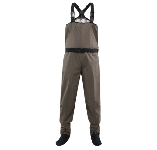 3 layer light weight fabric breathable waterproof chest stocking foot fly fishing waders - 001