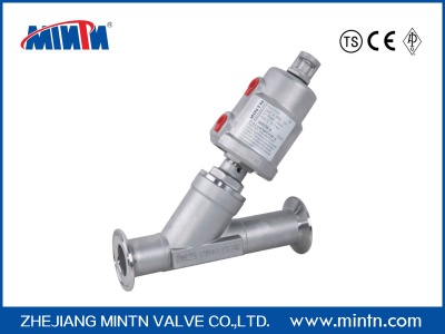 Pneumatic angle seat valve clamp connection - mintnvalve