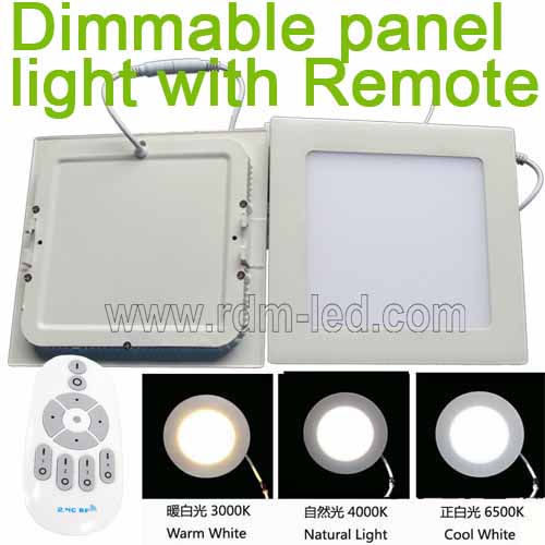 Color change and dimmable square  led panel light with Remote