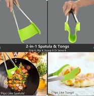 2 in 1 Silicone Spatula and Tongs