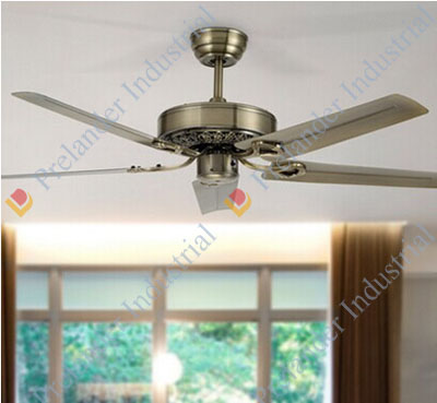 ceiling fan without light, green antique brass, 5pcs blades