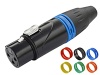 3-Pin XLR Female Cable Connector Black plated With Color Ring - XLR3F001B