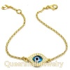 925 sterling silver gold color evil eye chain bracelet