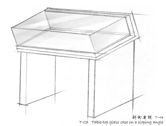 Table top glass case on a sloping angle T-03&nbsp;-&nbsp;03