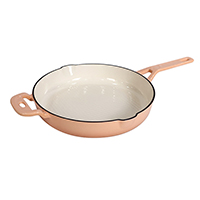 Glazed Coated Cast Iron Round Fry Pan