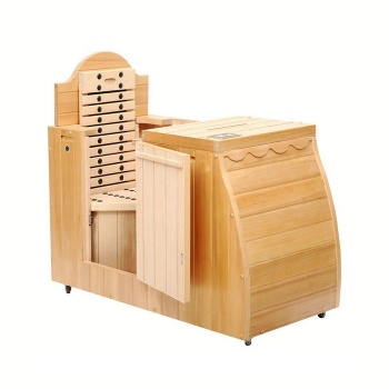Half Body Foldable Hemlock Sauna Barrel with Wheels&nbsp;-&nbsp;JX-S001