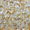 Seamless Yellow Lip Square Sea Shell Mosaic Tile Mounted on Medium Density Fiberboard