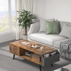 rustic coffee table with cloth bags - coffee table